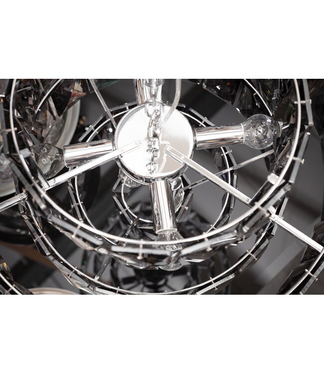 Invicta Interior Kroonluchter KRISTALL 50 cm 75 glazen prisma's edelgrijs - 40824