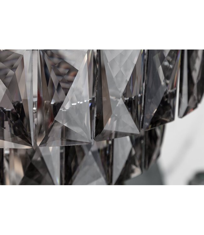 Invicta Interior Kroonluchter KRISTALL 50 cm 75 glazen prisma's edelgrijs - 40824