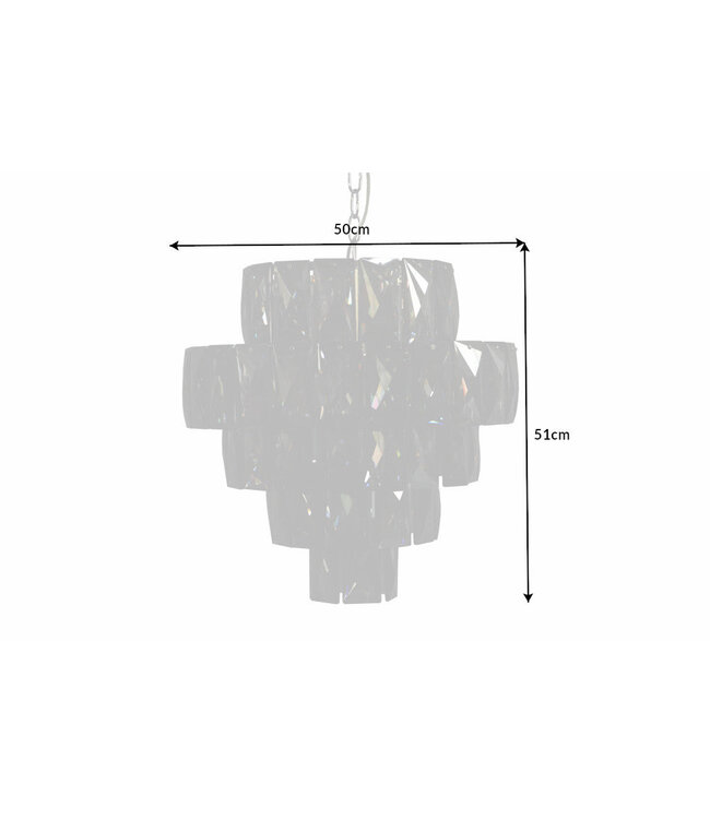 Invicta Interior Kroonluchter KRISTALL 50 cm 75 glazen prisma's edelgrijs - 40824