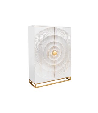 Invicta Interior Barkast GOLDEN SUNSET 140cm 3D mangohout wit handgemaakt - 48409