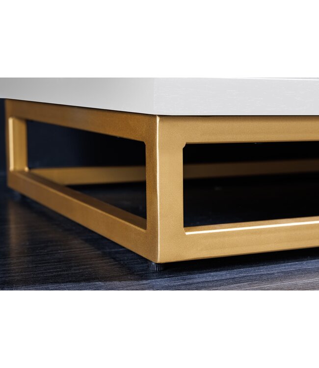 Invicta Interior Barkast GOLDEN SUNSET 140cm 3D mangohout wit handgemaakt - 48409