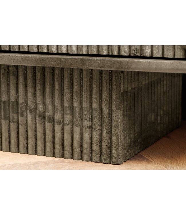 Invicta Interior TV-meubel ART DECO 200cm 3D mangohout grijs - 46804