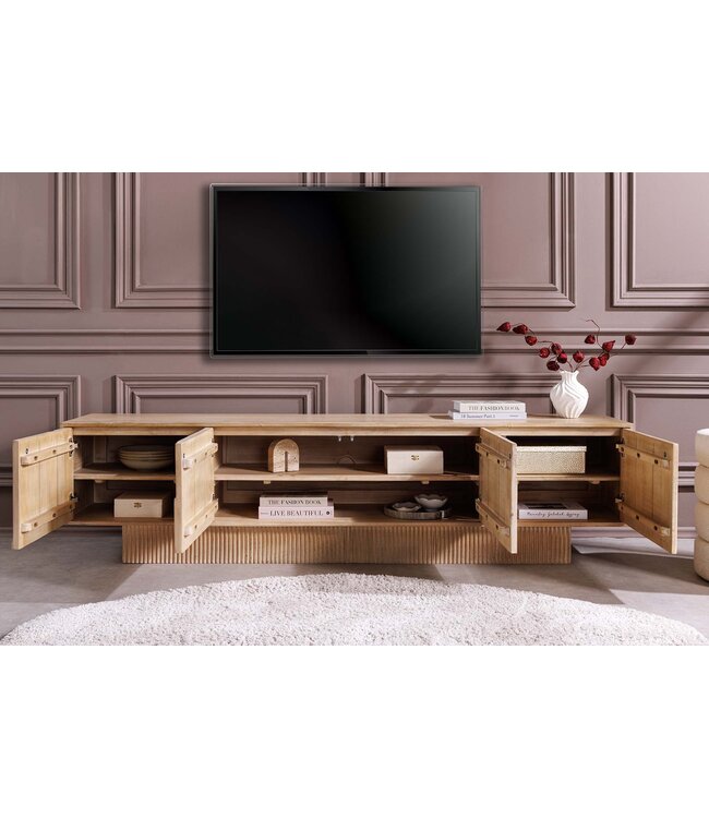 Invicta Interior TV-meubel ART DECO 200cm 3D mangohout naturel wit - 46803