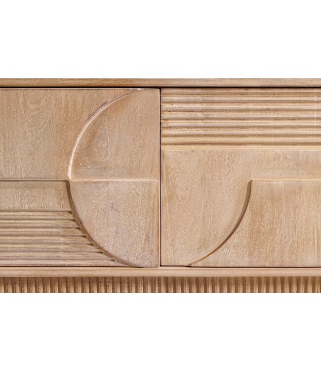 Invicta Interior TV-meubel ART DECO 200cm 3D mangohout naturel wit - 46803