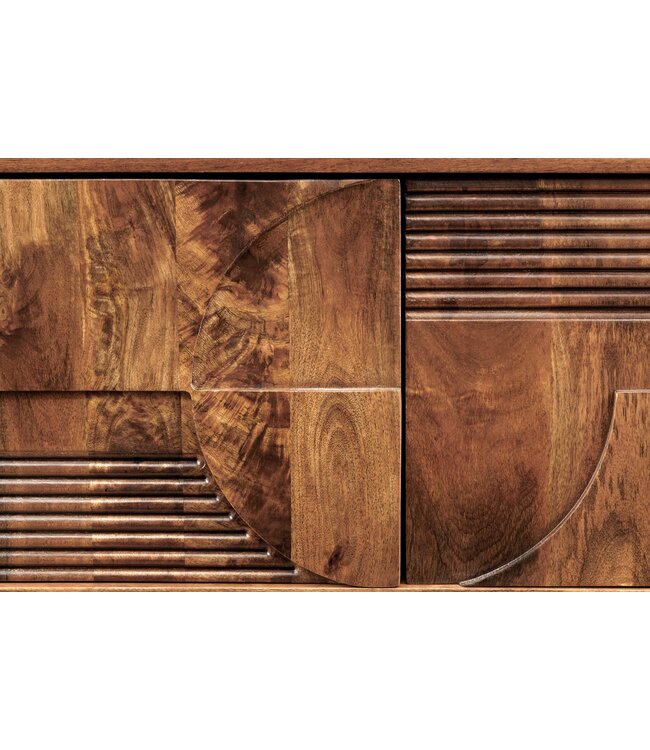 Invicta Interior TV-paneel Art Deco 200 cm 3D mangohout bruin - 46805