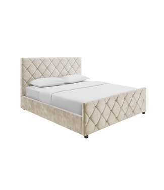 Invicta Interior Bed ELYSIUM 180x200cm fluweel champagnebeige met opbergruimte - 45920