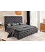 Invicta Interior Bed PARIS 160x200cm Chesterfield-look, fluweelgrijs, met opbergruimte - 45636