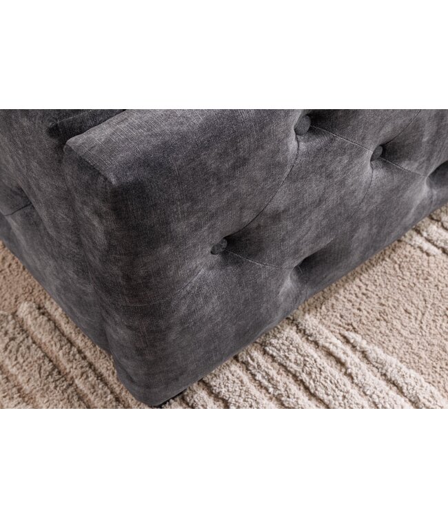 Invicta Interior Bed PARIS 160x200cm Chesterfield-look, fluweelgrijs, met opbergruimte - 45636