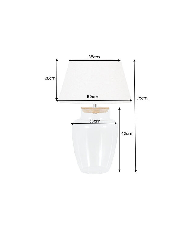 Invicta Interior Tafellamp CLASSICO 80 cm, glazen navulbaar - 44816