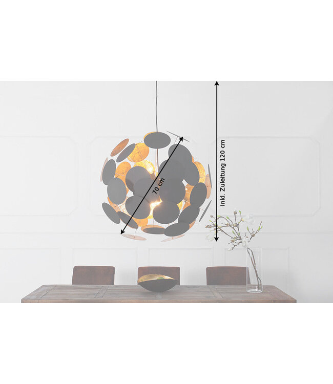 Invicta Interior Hanglamp INFINITY HOME 70cm zwart goud - 36226