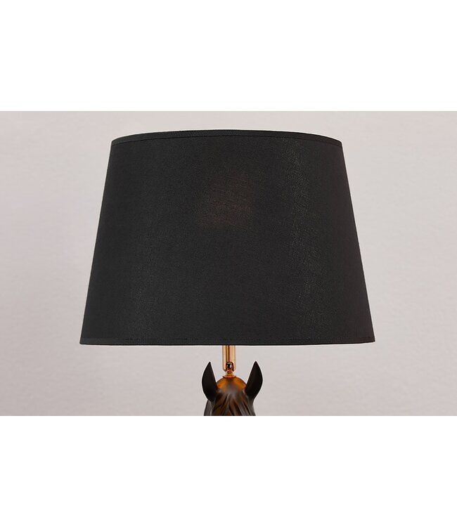 Invicta Interior Tafellamp BLACK BEAUTY 75 cm paardsculptuur zwart goud - 45665