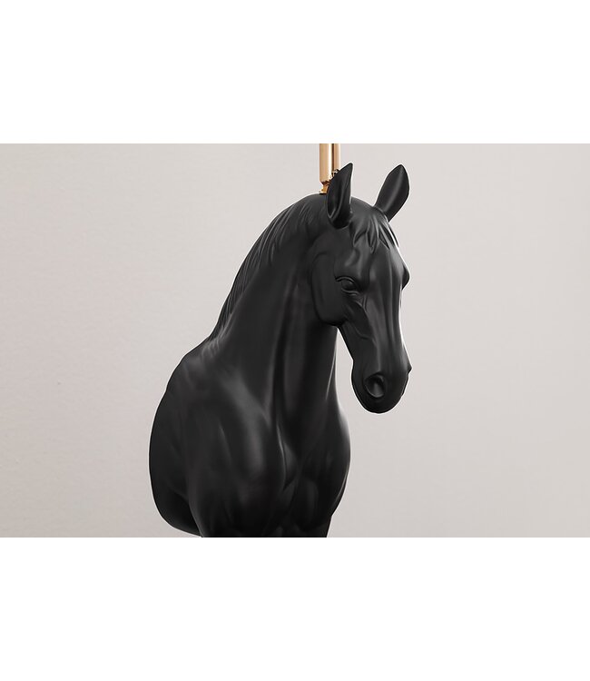 Invicta Interior Tafellamp BLACK BEAUTY 75 cm paardsculptuur zwart goud - 45665