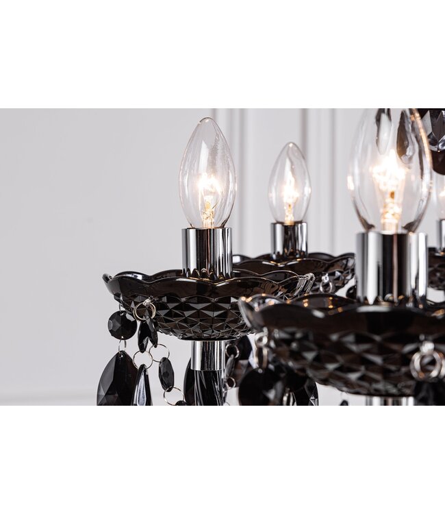 Invicta Interior Kroonluchter DIAMONDS met 15 armen, gemaakt van zwart acryl - 1282