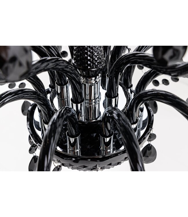 Invicta Interior Kroonluchter DIAMONDS met 15 armen, gemaakt van zwart acryl - 1282