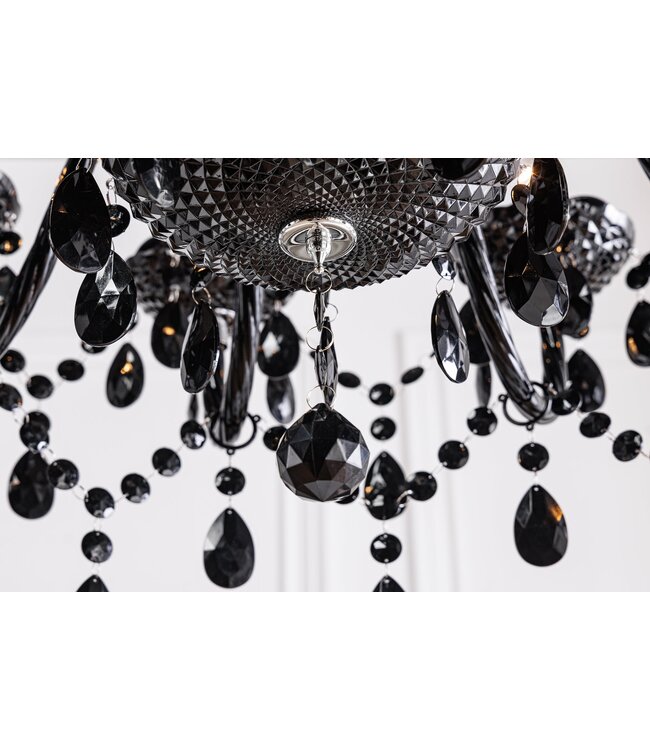 Invicta Interior Kroonluchter DIAMONDS met 15 armen, gemaakt van zwart acryl - 1282