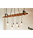 Invicta Interior Hanglamp BARRACUDA 152 cm voor 5 lampen, gemaakt van gerecycled hout - 40080