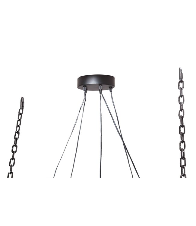 Invicta Interior Hanglamp BARRACUDA 152 cm voor 5 lampen, gemaakt van gerecycled hout - 40080