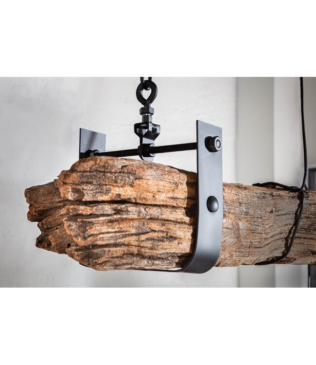 Invicta Interior Hanglamp BARRACUDA 152 cm voor 5 lampen, gemaakt van gerecycled hout - 40080