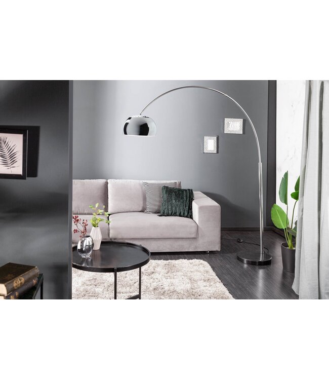 Invicta Interior Vloerlamp BIG BOW 170-205cm chroom met marmeren voet - 21067