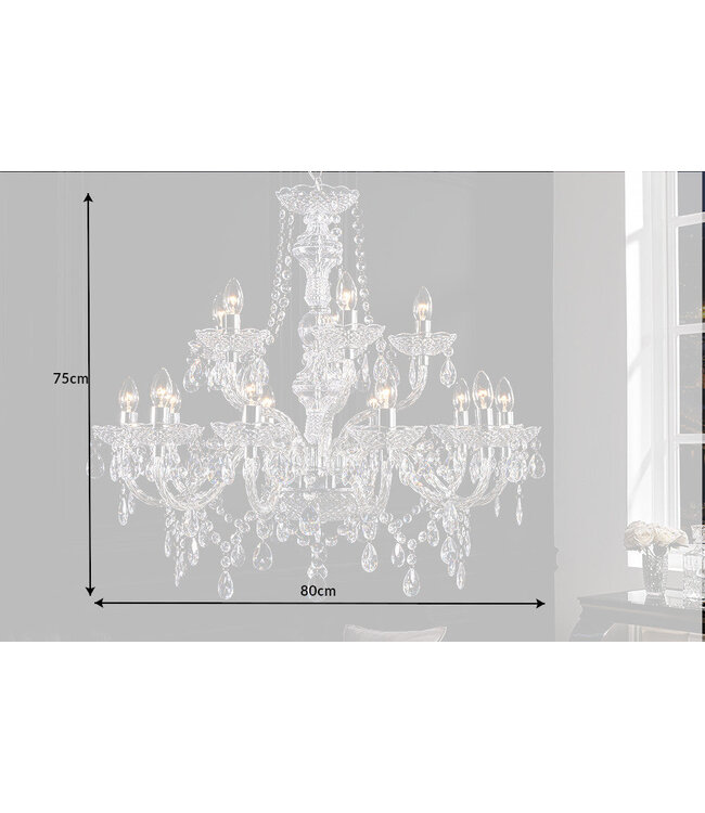 Invicta Interior Kroonluchter DIAMONDS 15-armig transparant acryl - 1281