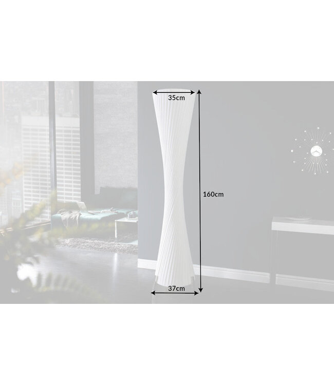 Invicta Interior Vloerlamp PARIS 160 cm, taillehoogte, wit latex - 7680