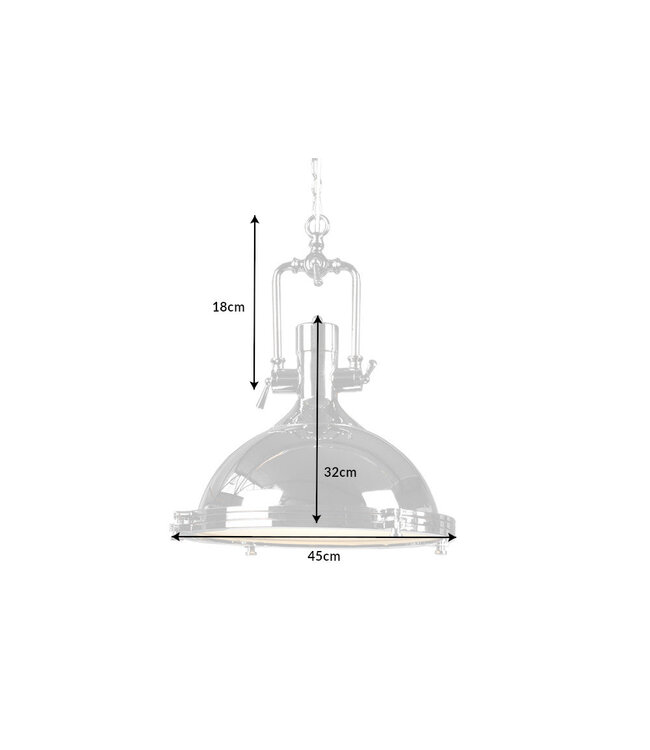 Invicta Interior Hanglamp INDUSTRIAL 40cm chroom - 22856