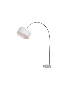 Invicta Interior Vloerlamp BIG BOW 170-180cm linnen wit met marmeren voet - 35596