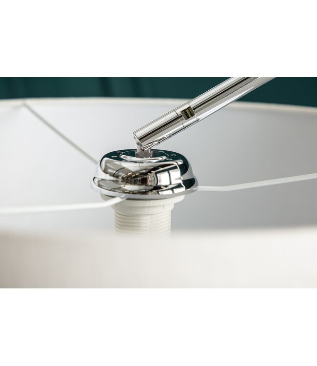 Invicta Interior Vloerlamp BIG BOW 170-180cm linnen wit met marmeren voet - 35596
