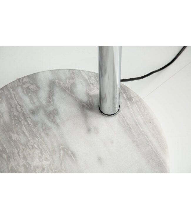 Invicta Interior Vloerlamp BIG BOW 170-180cm linnen wit met marmeren voet - 35596