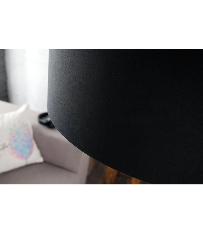 Invicta Interior Vloerlamp BIG BOW 170-180cm linnen zwart met marmeren voet - 35399