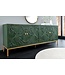 Invicta Interior Dressoir PEACOCK 175cm 3D mangohout antieke look donkergroen goud handgemaakt - 45791