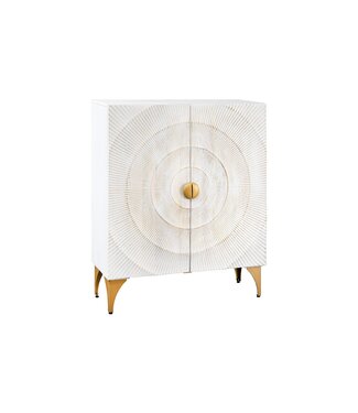 Invicta Interior Highboard GOLDEN SUNSET 120cm 3D mangohout witgoud handgemaakt - 48108