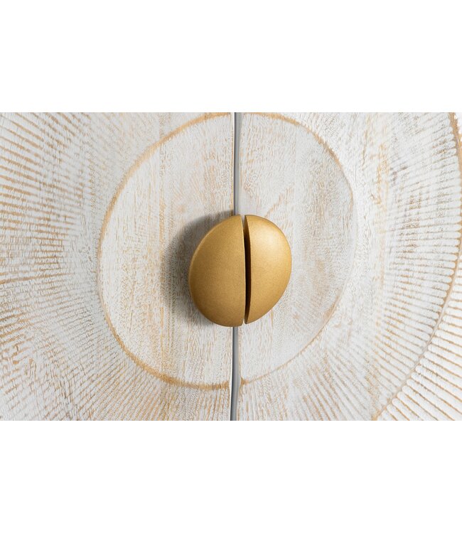 Invicta Interior Highboard GOLDEN SUNSET 120cm 3D mangohout witgoud handgemaakt - 48108