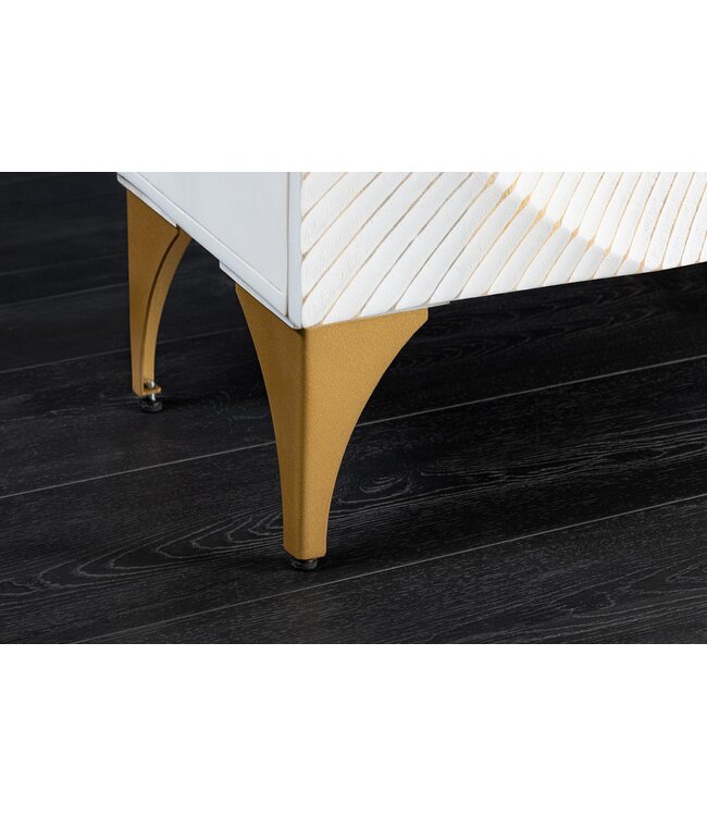 Invicta Interior Highboard GOLDEN SUNSET 120cm 3D mangohout witgoud handgemaakt - 48108