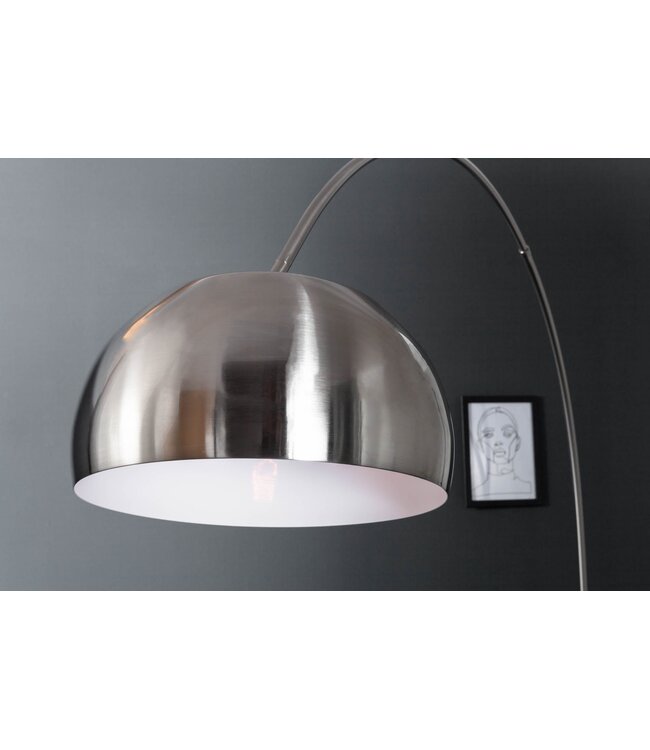 Invicta Interior Vloerlamp BIG BOW 170-210cm satijnchroom met marmeren voet - 21068