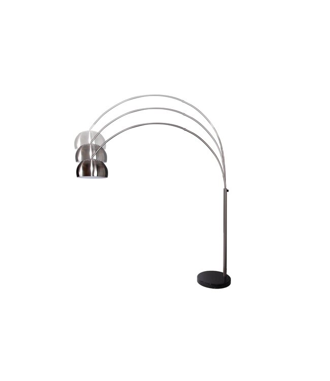 Invicta Interior Vloerlamp BIG BOW 170-210cm satijnchroom met marmeren voet - 21068
