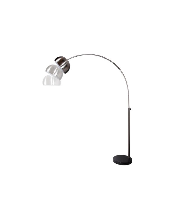 Invicta Interior Vloerlamp BIG BOW 170-210cm satijnchroom met marmeren voet - 21068