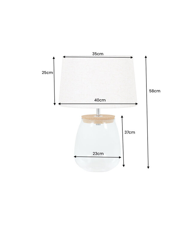 Invicta Interior Tafellamp CLASSICO 60 cm, glazen navulbaar - 44817
