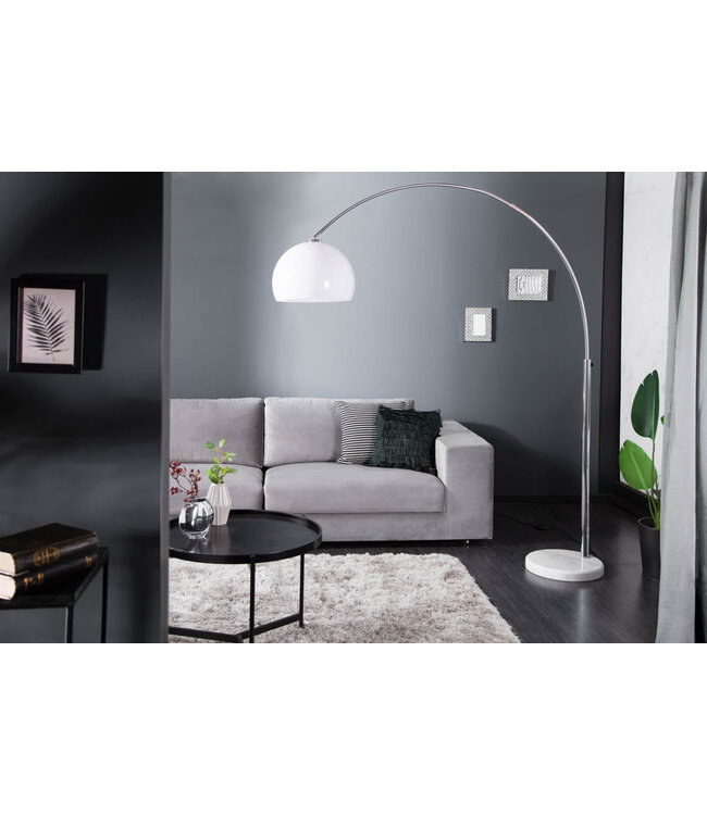 Invicta Interior Vloerlamp BIG BOW 175-205cm wit met marmeren voet - 19694