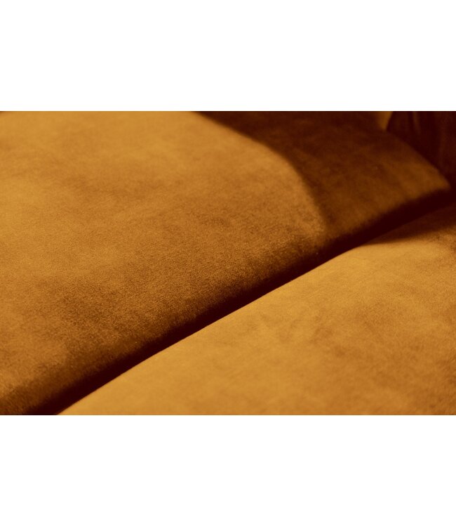 Invicta Interior Bank CHESTERFIELD 205 cm met binnenvering, 3-zits, fluweel, mosterdgeel - 47032