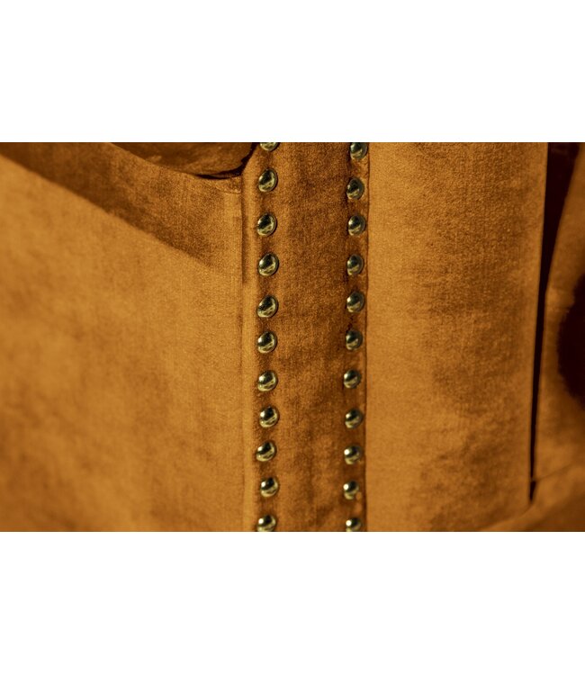 Invicta Interior Bank CHESTERFIELD 205 cm met binnenvering, 3-zits, fluweel, mosterdgeel - 47032