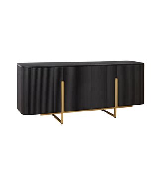 Invicta Interior Dressoir GATSBY 160cm retrostijl mango zwart goud handgemaakt - 46432