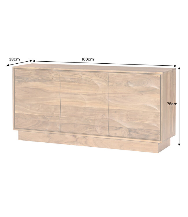 Invicta Interior Dressoir DESERT 160 cm 3D acaciahout naturel - 47149