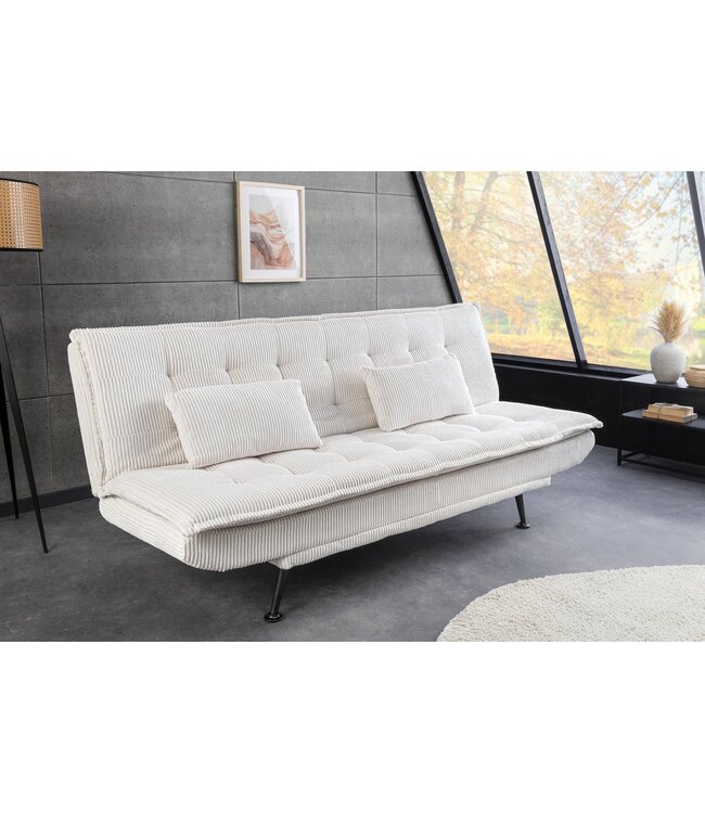 Invicta Interior Slaapbank JAZZ 195 cm 3-zits beige corduroy - 47521