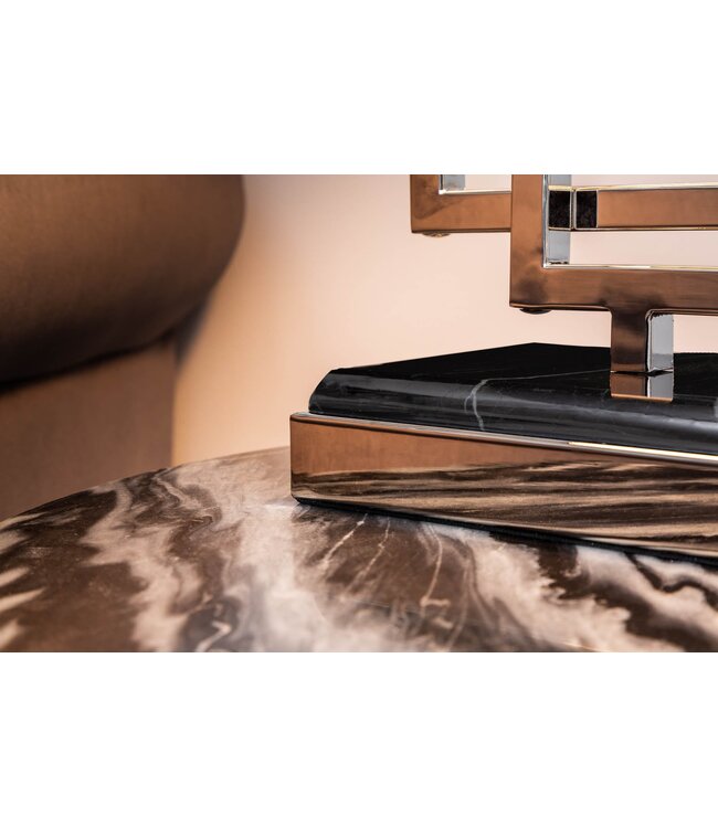 Invicta Interior Tafellamp ATLANTIS 56 cm zilver met zwarte stoffen kap - 39097