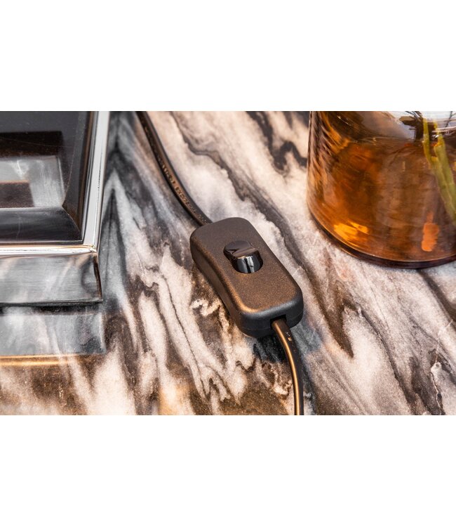 Invicta Interior Tafellamp ATLANTIS 56 cm zilver met zwarte stoffen kap - 39097