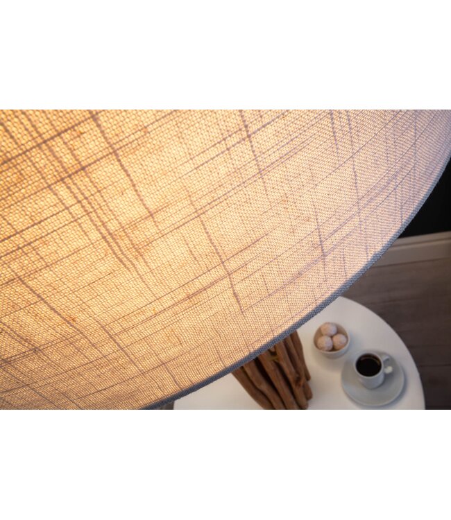 Invicta Interior Vloerlamp SERVANT 155 cm longanhout linnen kap wit - 40400