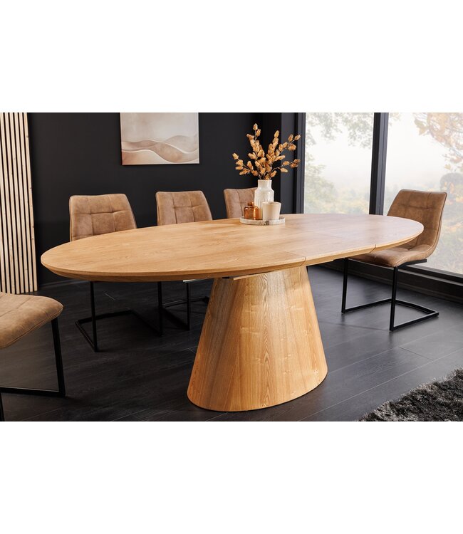 Invicta Interior UNIEKE eettafel 160-200 cm uitschuifbaar eikenhout gelakt - 47657