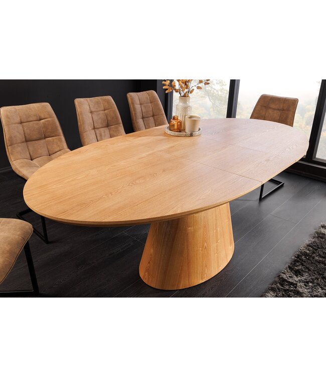 Invicta Interior UNIEKE eettafel 160-200 cm uitschuifbaar eikenhout gelakt - 47657