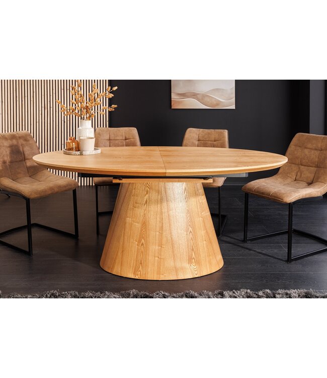 Invicta Interior UNIEKE eettafel 160-200 cm uitschuifbaar eikenhout gelakt - 47657